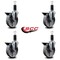 Service Caster 5'' Semi Steel Swivel 1-1/4'' Expanding Stem Caster Set with Brake, 4PK SCC-EX20S514-SSS-PLB-114-4 - alternate 4